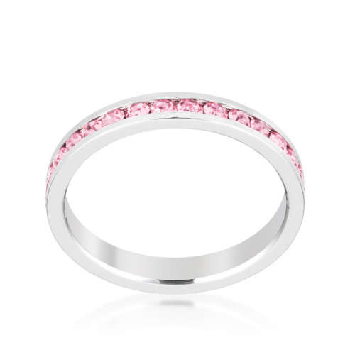 Stylish Stackables Pink Silver Ring #7 *USA IMPORT* Local Stock